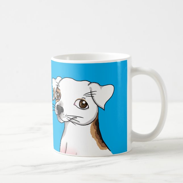 Cartoon Jack Russell with one patch Coffee Mug (Right)