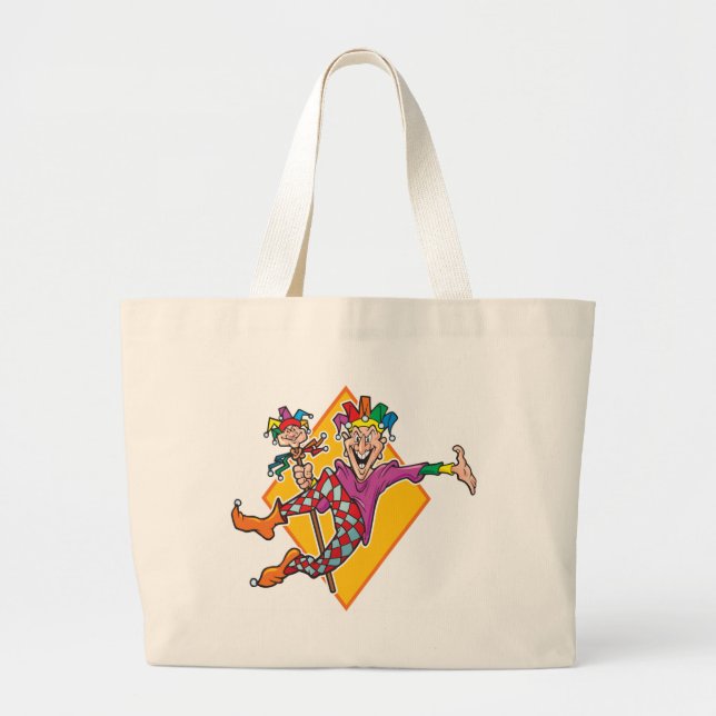 Cartoon Jester Large Tote Bag (Front)