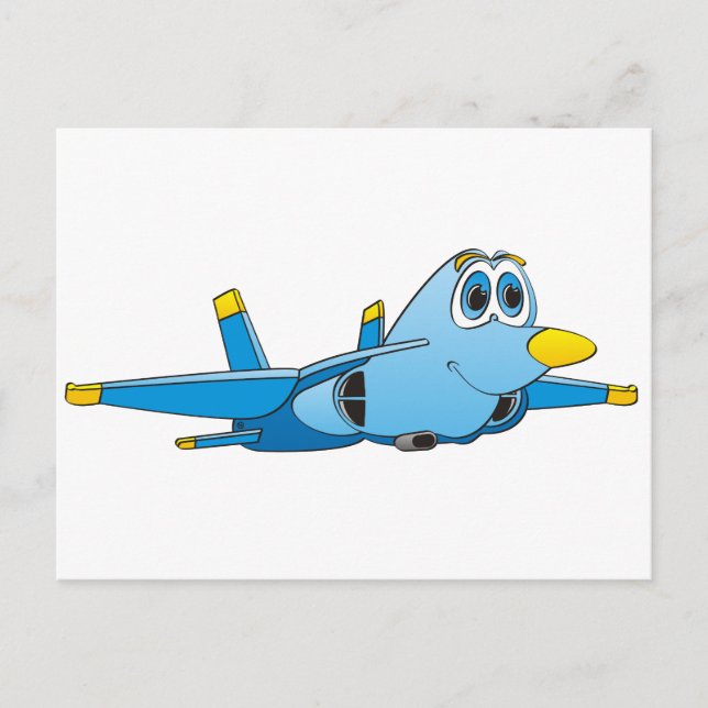 Cartoon Jet Postcard (Front)
