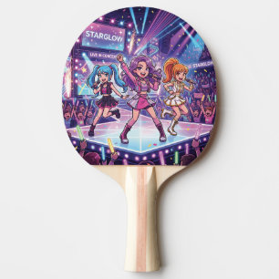 Cartoon JPop Girl Group Ping Pong Paddle