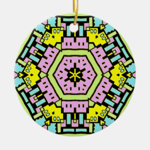 Cartoon Kaleidoscope 01 Ceramic Tree Decoration