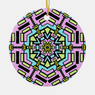 Cartoon Kaleidoscope 07 Ceramic Tree Decoration