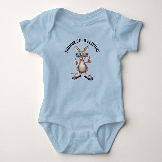 Cartoon Kangaroo Baby Bodysuit (Front)