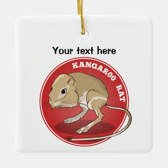 Cartoon Kangaroo Rat Ceramic Ornament (Front)