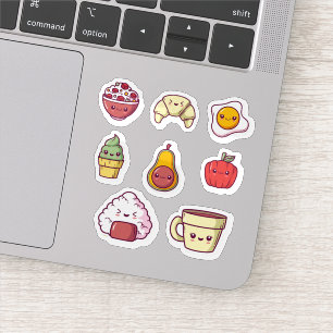 Cartoon kawaii food sticker set
