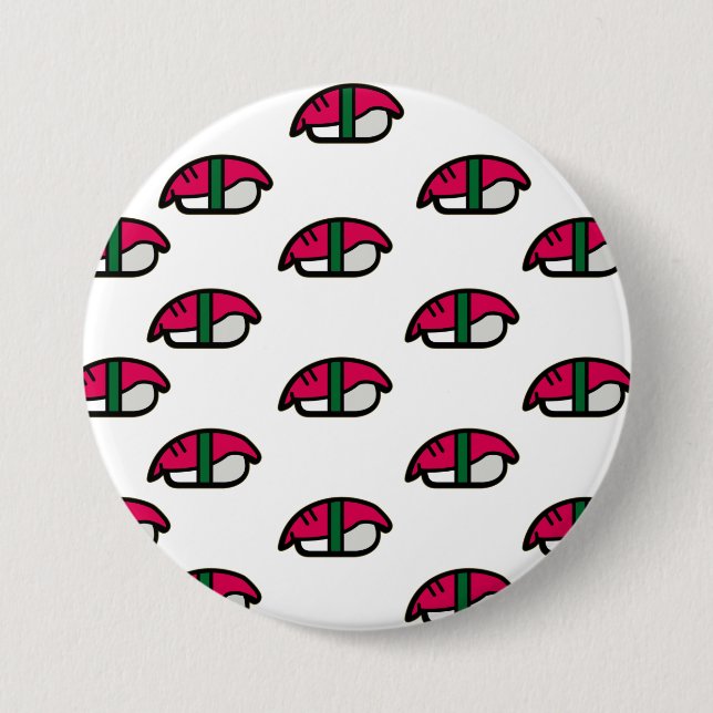 Cartoon Kawaii Sushi, Fish Rice & Seaweed 7.5 Cm Round Badge (Front)