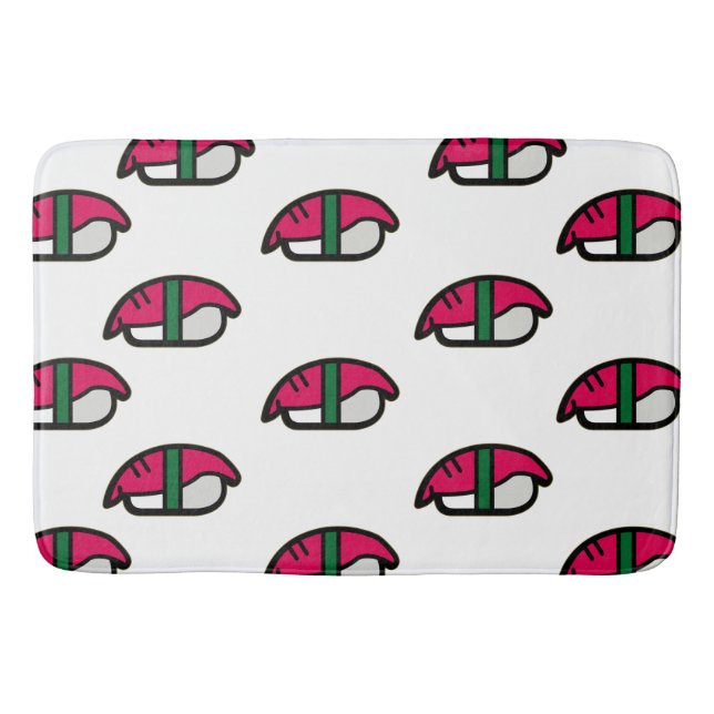 Cartoon Kawaii Sushi, Fish Rice & Seaweed Bath Mat (Front)