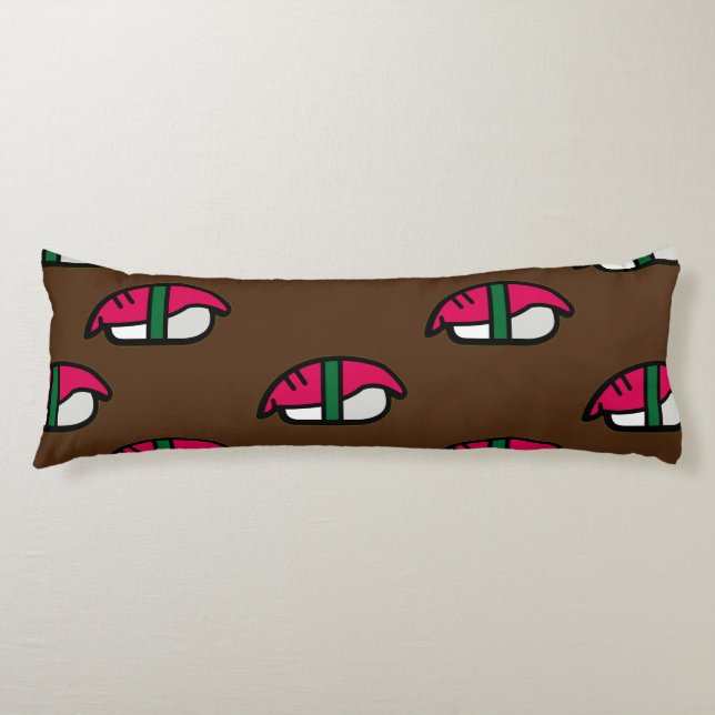 Cartoon Kawaii Sushi, Fish Rice & Seaweed Body Cushion (Front)