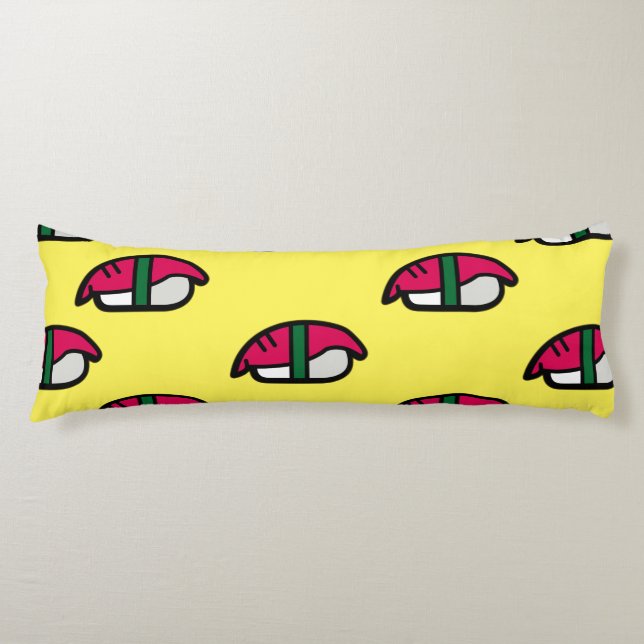 Cartoon Kawaii Sushi, Fish Rice & Seaweed Body Cushion (Front)