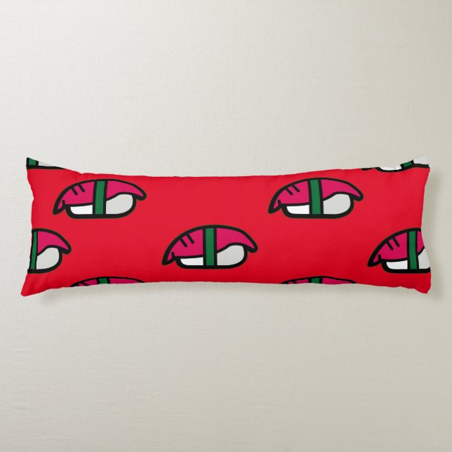 Cartoon Kawaii Sushi, Fish Rice & Seaweed Body Cushion (Front)