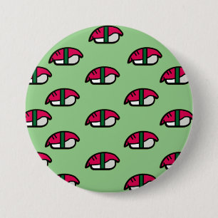Cartoon Kawaii Sushi, Fish Rice & Seaweed Button