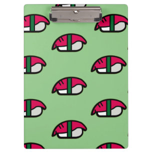 Cartoon Kawaii Sushi, Fish Rice & Seaweed Clipboar Clipboard