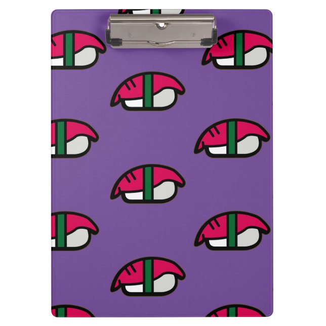 Cartoon Kawaii Sushi, Fish Rice & Seaweed Clipboard (Front)