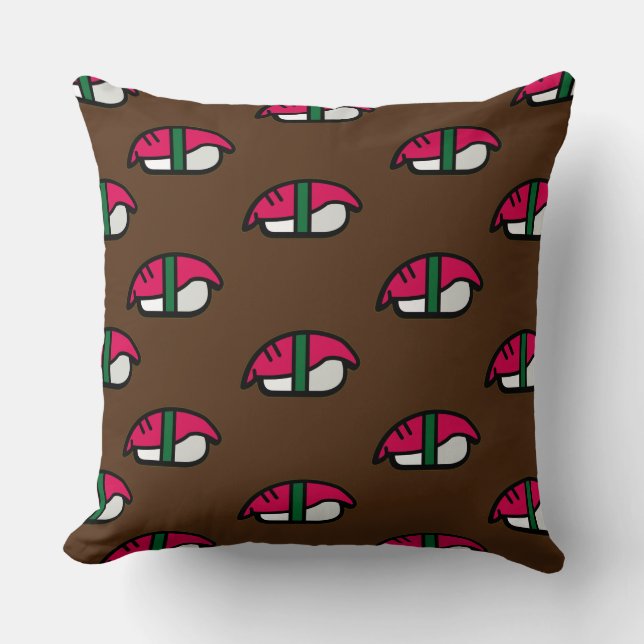 Cartoon Kawaii Sushi, Fish Rice & Seaweed Cushion (Front)