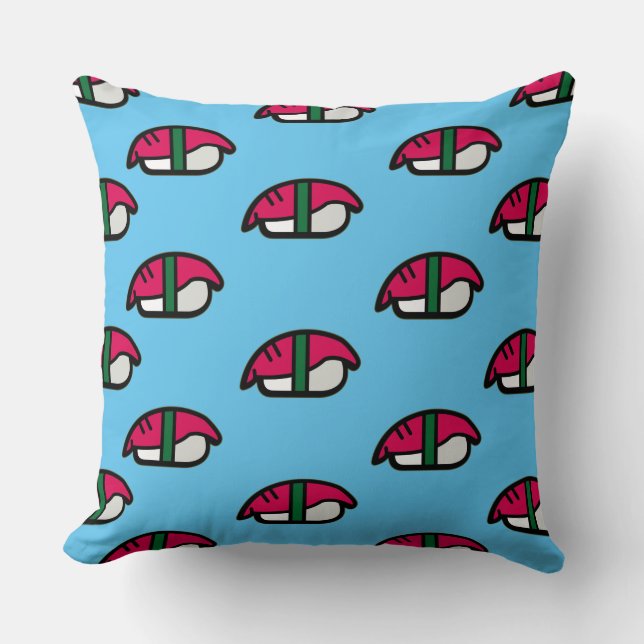 Cartoon Kawaii Sushi, Fish Rice & Seaweed Cushion (Front)