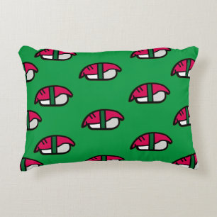 Cartoon Kawaii Sushi, Fish Rice & Seaweed Decorative Cushion
