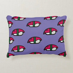 Cartoon Kawaii Sushi, Fish Rice & Seaweed Decorative Cushion