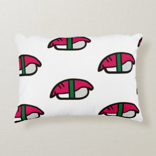 Cartoon Kawaii Sushi, Fish Rice & Seaweed Decorative Cushion