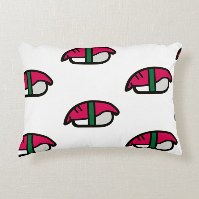 Cartoon Kawaii Sushi, Fish Rice & Seaweed Decorative Cushion (Front)