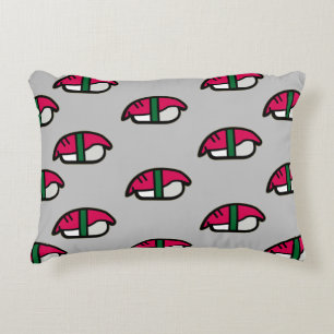 Cartoon Kawaii Sushi, Fish Rice & Seaweed Decorative Cushion
