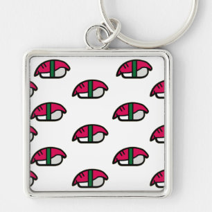 Cartoon Kawaii Sushi, Fish Rice & Seaweed Key Ring