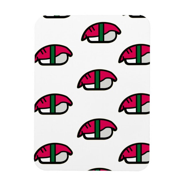 Cartoon Kawaii Sushi, Fish Rice & Seaweed Magnet (Vertical)