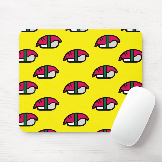Cartoon Kawaii Sushi, Fish Rice & Seaweed Mouse Mat (With Mouse)
