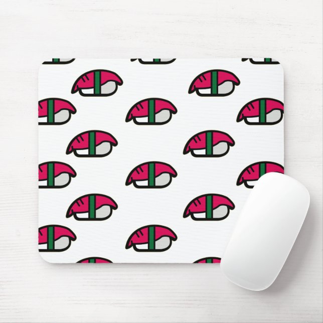 Cartoon Kawaii Sushi, Fish Rice & Seaweed Mouse Mat (With Mouse)