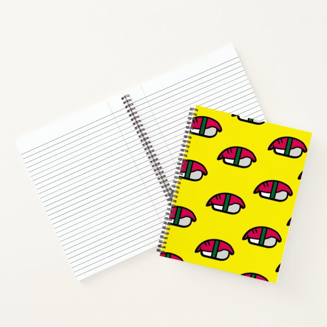 Cartoon Kawaii Sushi, Fish Rice & Seaweed Notebook (Inside)