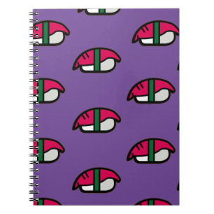 Cartoon Kawaii Sushi, Fish Rice & Seaweed Notebook