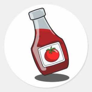 Cartoon Ketchup Bottle Sticker