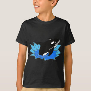 Cartoon Killer Whale/Orca Leaping Out of the Water T-Shirt