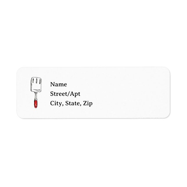 Cartoon Kitchen Spatula Address Labels (Front)