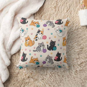 Cartoon Kittens with yarn Cushion
