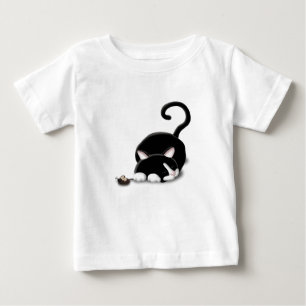 Cartoon Kitty with toy mouse Baby T-Shirt