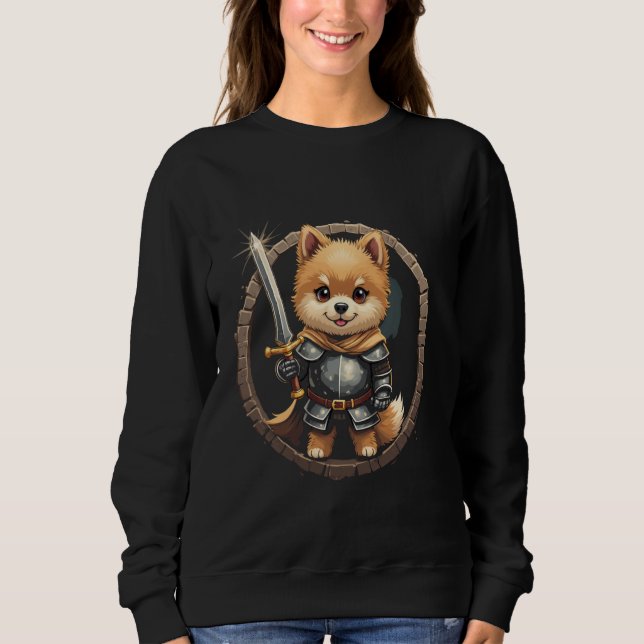 Cartoon Knight Dog Sweatshirt (Front)