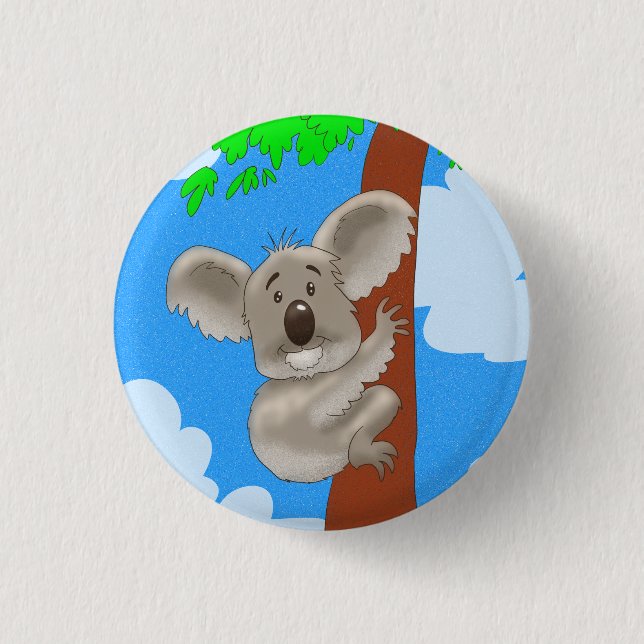 Cartoon Koala 3 Cm Round Badge (Front)
