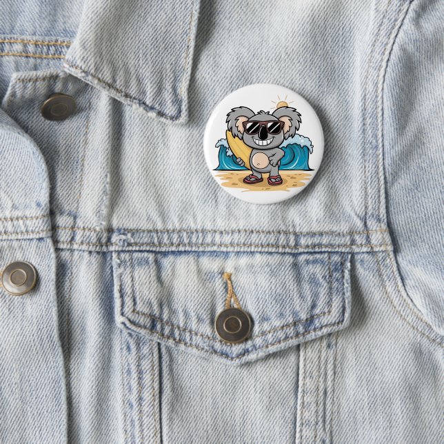 Cartoon Koala 6 Cm Round Badge (In Situ)
