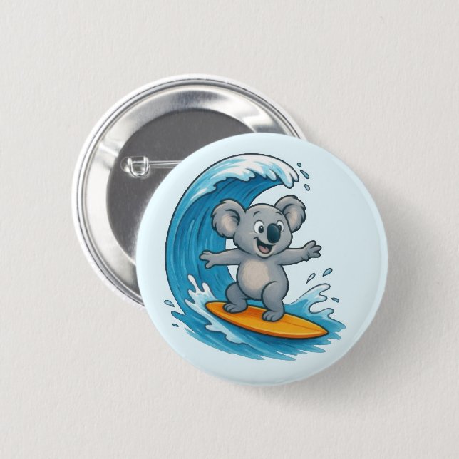 Cartoon Koala Bear 6 Cm Round Badge (Front & Back)