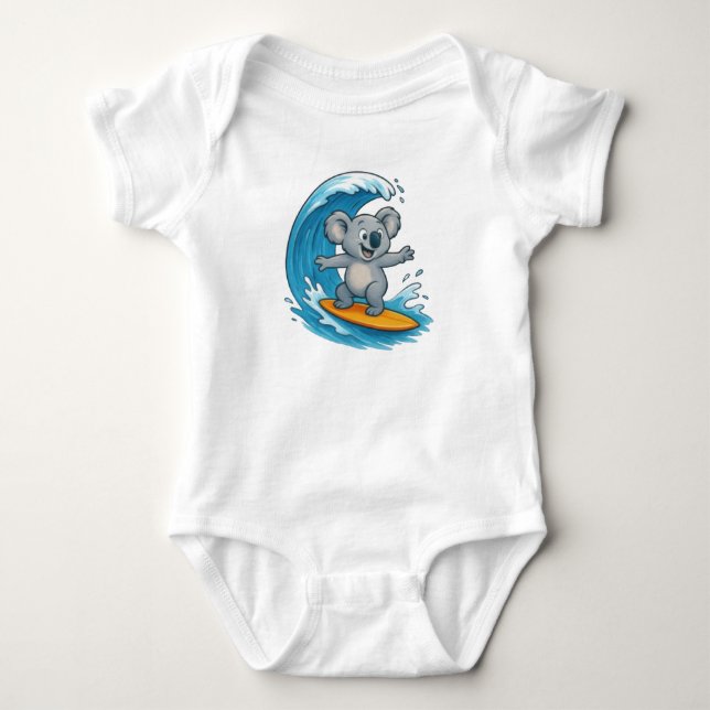 Cartoon Koala Bear Baby Bodysuit (Front)