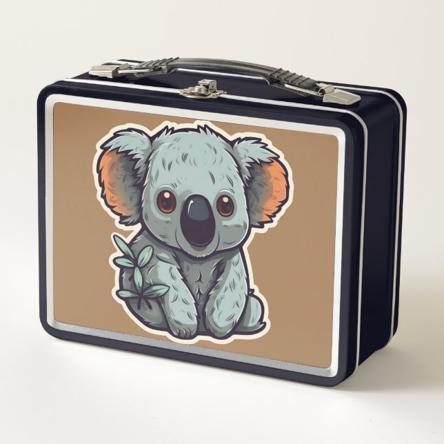 CARTOON KOALA BEAR METAL LUNCH BOX (Front)