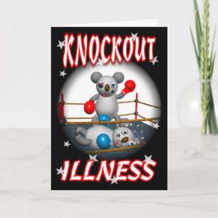 Cartoon Koala Boxer Get well card blank inside