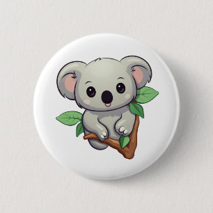 Cartoon koala illustration 6 cm round badge