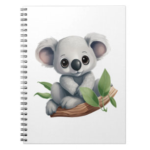 Cartoon koala illustration notebook