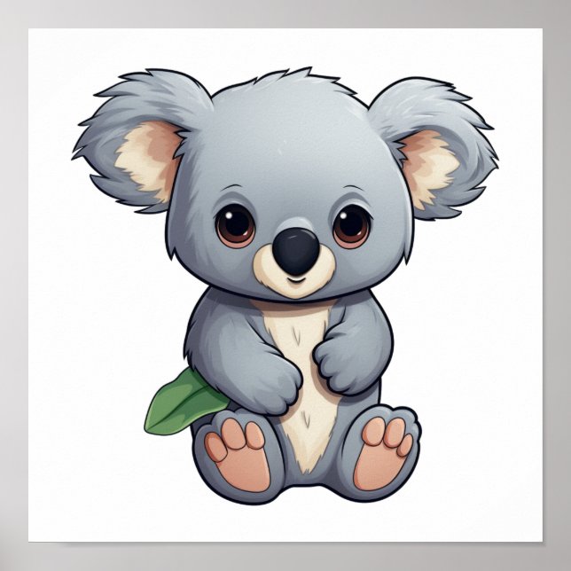 Cartoon koala illustration poster (Front)