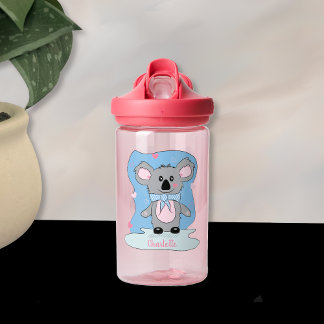 Cartoon Koala Kid Water Bottle with Name