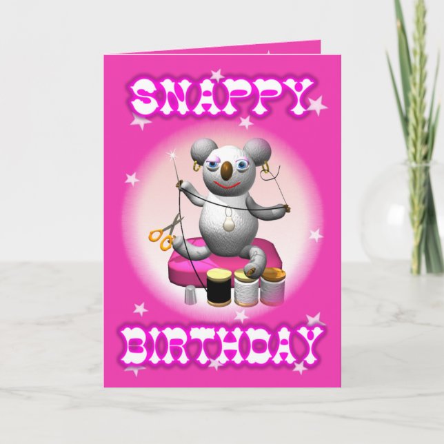 Cartoon Koala Snappy Birthday Card (Front)