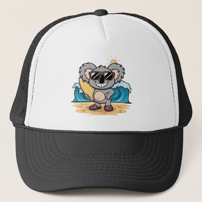 Cartoon Koala Trucker Hat (Front)
