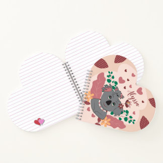 Cartoon Koalas Kid Heart-Shaped Spiral Notebook