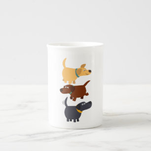 Cartoon Labradors in 3 Flavours Bone China Mug